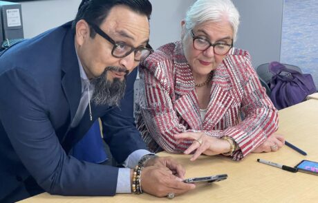 Arturo Martinez in conversation with Cecilia García Akers, daughter of Dr. Hector P. Garcia.
