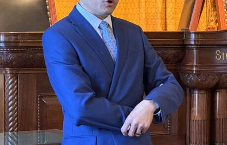 Texas State Representative and Democratic Caucus Chairman Gene Wu briefs the class on the recently concluded Legislative Session.