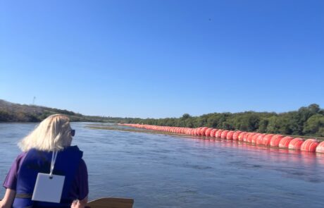 Paddling up to the Operation Lone Star buoys along the Texas-Mexico border for a closer look.